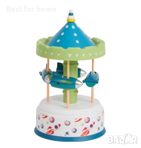 Въртележка с музикална кутия и музикална декорация, подарък за деца, ракети 17 см 