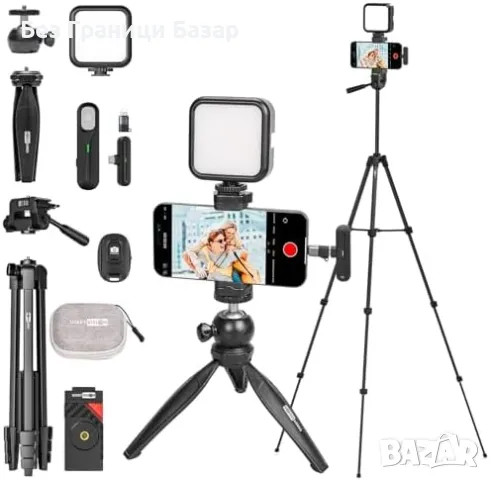 Нов TikTok YouTube влог комплект – статив, LED осветление и микрофон