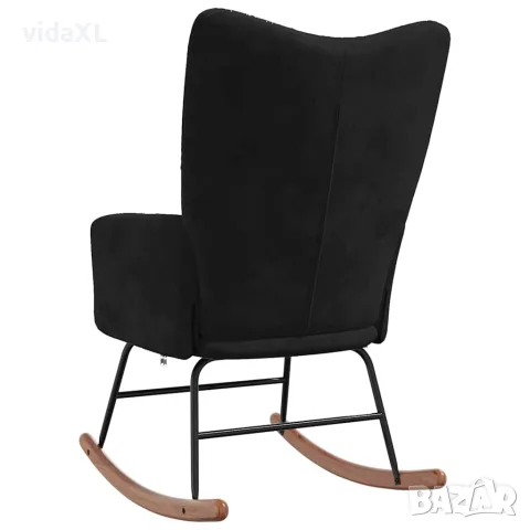 vidaXL Люлеещ стол, черен, кадифе, снимка 6 - Столове - 56146962