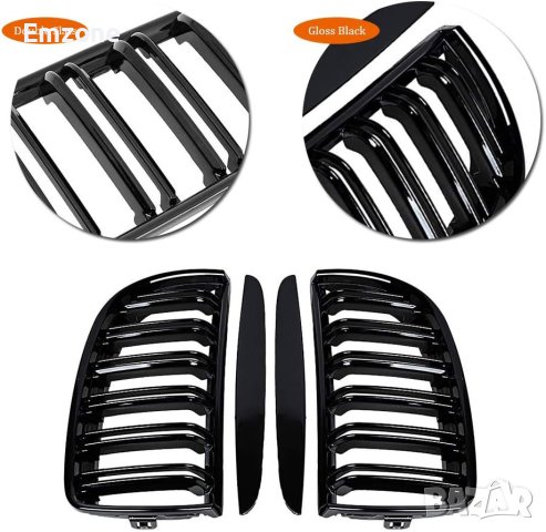 Двойни M Бъбреци Решетки за BMW 3 E90 E91 Черен Гланц 2005-2008г., снимка 3 - Аксесоари и консумативи - 44399966