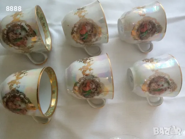 Седефени порцеланови чаши за кафе, снимка 7 - Антикварни и старинни предмети - 47624454