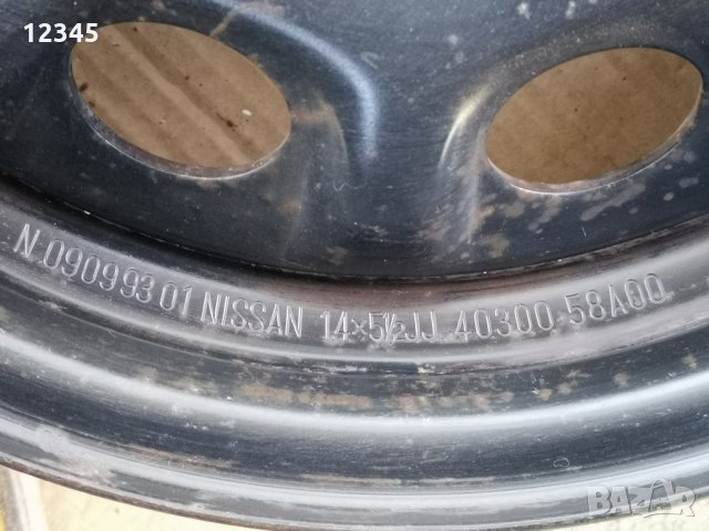 14’’ 4x100 originalna za nissan 14” 4х100 оригинална за нисан-№114, снимка 3 - Гуми и джанти - 35868423