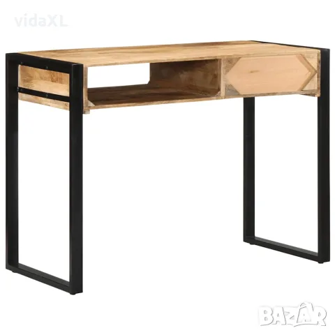 vidaXL Бюро 100x50x75 cm Масивна груба дървесина Манго, снимка 4 - Бюра - 56147527