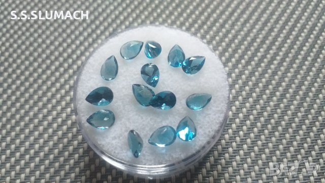 Син топаз 7,15ct., снимка 2 - Обеци - 42619627