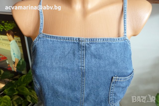 дънкова рокля  с презрамки , снимка 2 - Рокли - 41313507