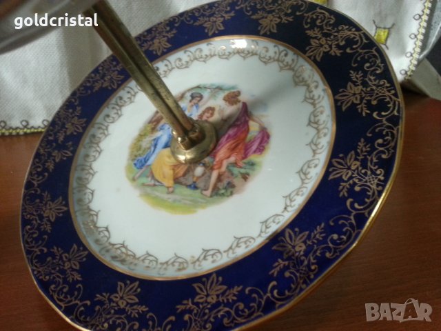 Порцелан Чехословакия поднос на две нива , снимка 3 - Антикварни и старинни предмети - 41846650