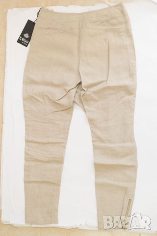Дамски панталон от лен в сиво и бежово Bliss by Violeta EU 40/EU 44, снимка 6 - Панталони - 42651945