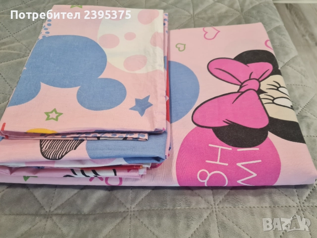 Спално бельо за момиче - Мики и Мини Маус, пиленца и слончета, снимка 4 - Спално бельо и завивки - 51454410