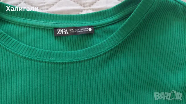 Зелена лятна рокля Зара Zara размер L, снимка 3 - Рокли - 49405827