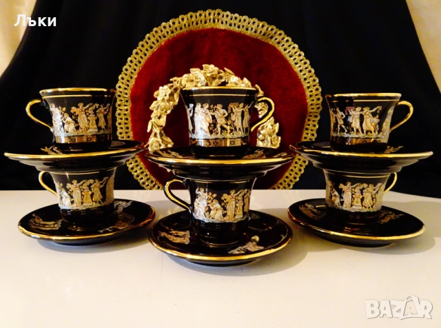 Гръцка чаша с чиния,24 карата злато. , снимка 11 - Антикварни и старинни предмети - 52595596