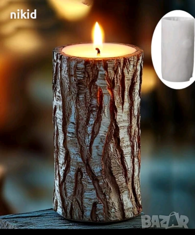 3D дърво високо пънче дървесина силиконов молд форма смола шоколад смола гипс свещ декор, снимка 2 - Форми - 51268582