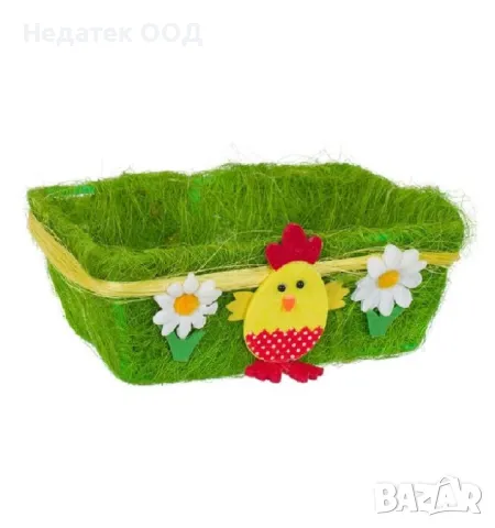 Великденска декоративна кошница, Зелен, 20x16x7cm