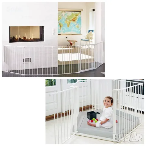 Предпазн преграда за деца за врати и стълбища от 90 до 360 см, снимка 1