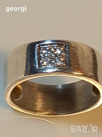 Сребърна халка с четири камъка, снимка 10 - Пръстени - 39075072