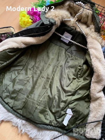 Зелена парка Бершка, снимка 4 - Якета - 50990969