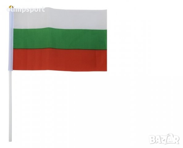 Знаме на България 20х15 см с дръжка. Размери знаме - 20х15 см; Дължина на дръжката - 30 см, снимка 1 - Други ценни предмети - 39497323