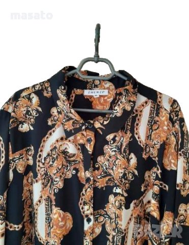 ZHENZI - шарена рокля риза, снимка 6 - Рокли - 34326551