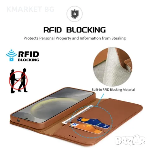 Samsung Galaxy S25 5G DUX DUCIS Wallet/ PU + TPU Кожен Калъф и Протектор, снимка 5 - Калъфи, кейсове - 49079968