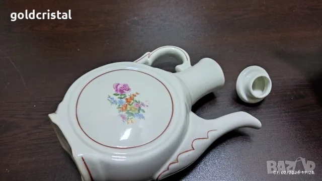 стар български порцелан каничка бърдуче за ракия , снимка 4 - Антикварни и старинни предмети - 48922818