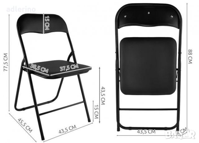 Сгъваем градински стол, черен, 120 кг, снимка 7 - Градински мебели, декорация  - 34469479