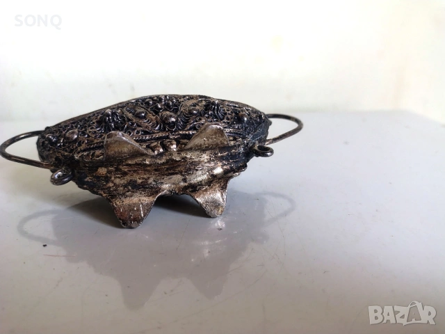 Страхотено Старо Посребрено Съдче, снимка 4 - Антикварни и старинни предмети - 53175058