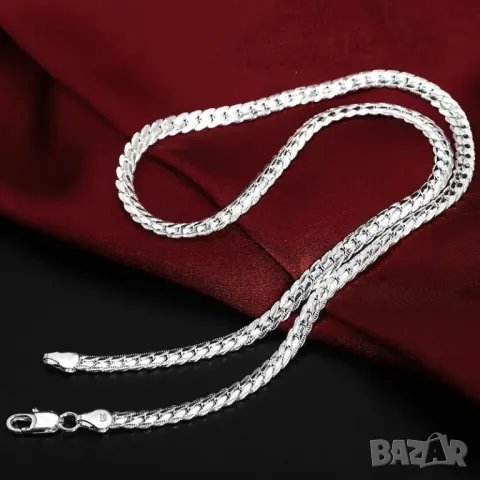 Сребърен синджир, снимка 4 - Колиета, медальони, синджири - 48483104
