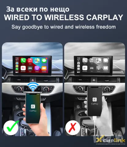 Оригинален с кабел към безжичен CarPlay  Android Auto адаптер, снимка 5 - Аксесоари и консумативи - 48775256