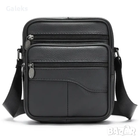 Удобна, Практична и Компактна Лятна чантичка /Черна естествена кожа!, снимка 8 - Чанти - 50651703