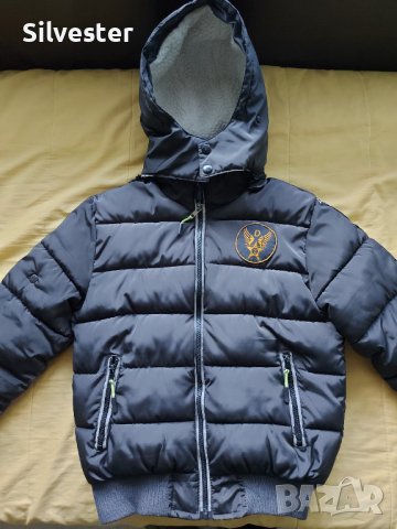 Детско зимно плътно яке/шуба с качулка, размер за 7-10г. дете, снимка 1 - Детски якета и елеци - 42627204