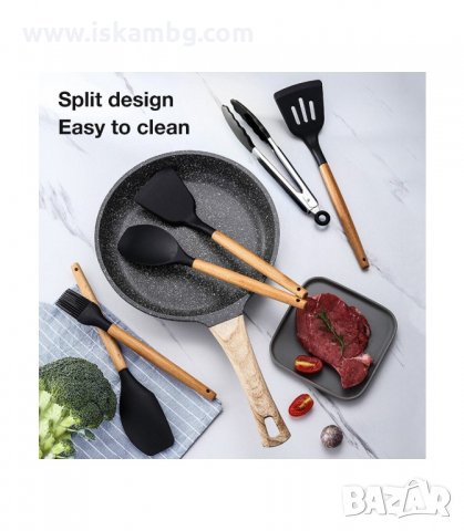 КОМПЛЕКТ ОТ 12БР СИЛИКОНОВИ КУХНЕНСКИ ПРИБОРИ С МЕТАЛНА ПОСТАВКА - КОД 2776, снимка 16 - Прибори за хранене, готвене и сервиране - 33918795