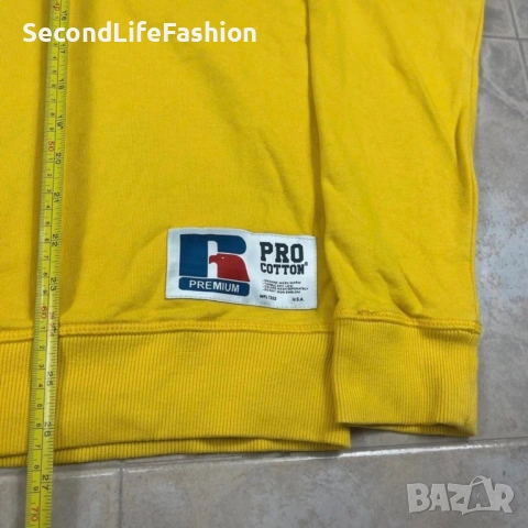 Мъжки суитшърт Russell Athletic Premium Pro жълт размер M, снимка 3 - Суичъри - 53379425