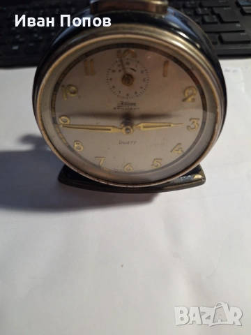 Будилник механичен Kaiser Brilliant DUETT-Германия. работи точно, звъни, профилактиран, снимка 3 - Антикварни и старинни предмети - 53725760