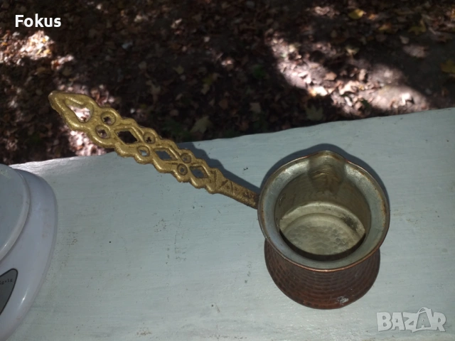 КОВАНО МЕДНО ДЖЕЗБЕ БАКЪР, снимка 4 - Антикварни и старинни предмети - 53512433