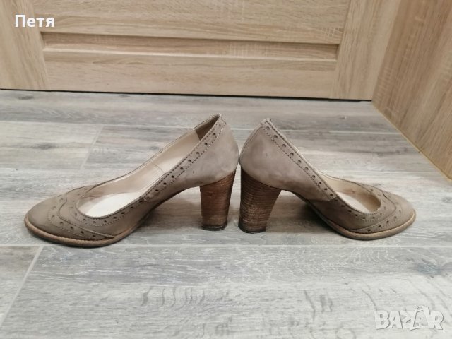 Естествен велур, снимка 3 - Дамски обувки на ток - 42390330