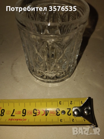 Ретро сервиз 6 броя масивни чаши за уиски/ракия – соц период, снимка 3 - Чаши - 53670794