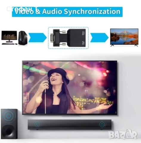Преходник VGA към HDMI, снимка 3 - Друга електроника - 52535626