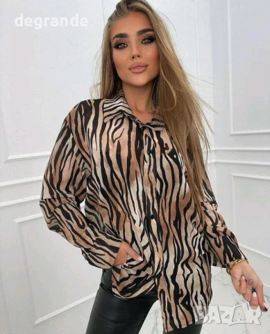 Дамска риза леопардов десен, снимка 2 - Ризи - 51408459