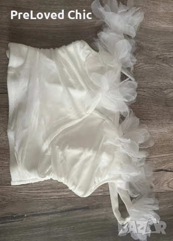 Бял потник с цветя , снимка 2 - Потници - 52690098