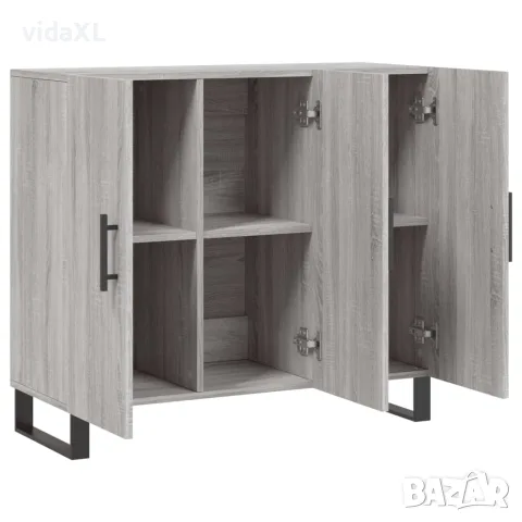 vidaXL Сайдборд, Сив сонома, 90x34x80 см, инженерно дърво, снимка 5 - Бюфети - 56147927