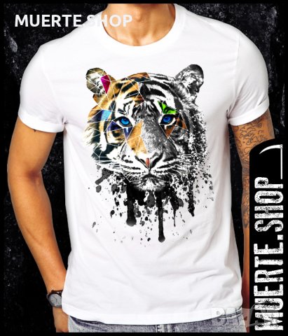 Тениска с щампа TIGER TRIANGLE