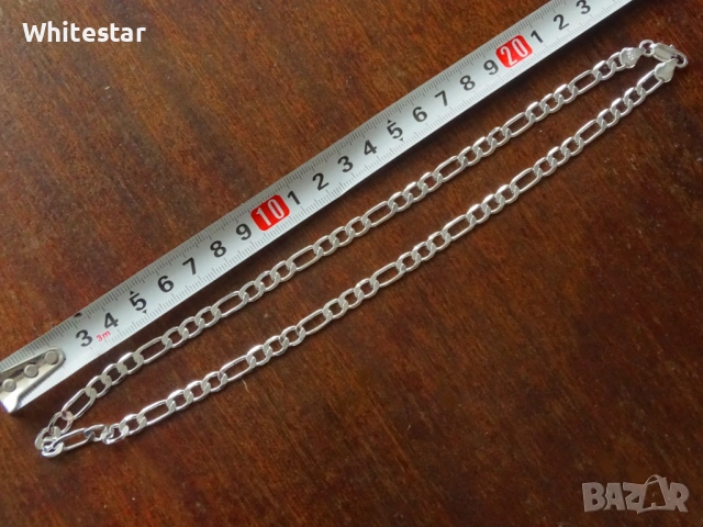 Посребрен мъжки ланец, снимка 2 - Колиета, медальони, синджири - 53632018