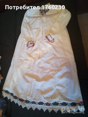 Старинна дълга женска риза ръчно везана, снимка 4 - Други - 41976413