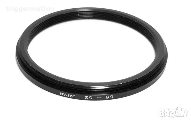58mm - 52mm Преходник за филтър на резба, Step-Down Lens Filter Adapter Ring, Произведен в Япония, снимка 2 - Обективи и филтри - 41468806