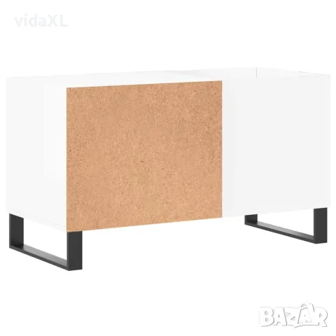 vidaXL Шкаф за грамофонни плочи бял гланц 85x38x48 см инженерно дърво, снимка 6 - Шкафове - 56148134