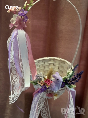 Ръчно изработена великденска кошница. 