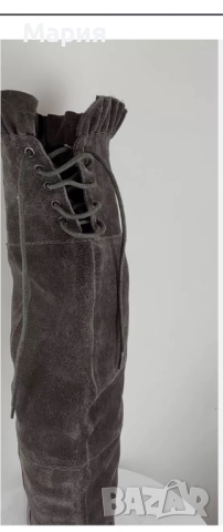 Дамски ботуши естествен велур, снимка 4 - Дамски ботуши - 37033640