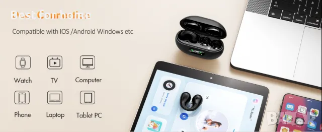 Безжични слушалки Bluetooth 5.3, спортни слушалки, снимка 12 - Bluetooth слушалки - 47446143