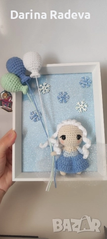 Рамка с Елза амигуруми , снимка 6 - Други - 52308982