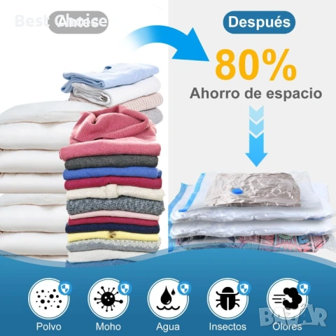 вакумни торби за съхранение на дрехи и завивки с включена електрическа помпа, снимка 10 - Други стоки за дома - 53053931