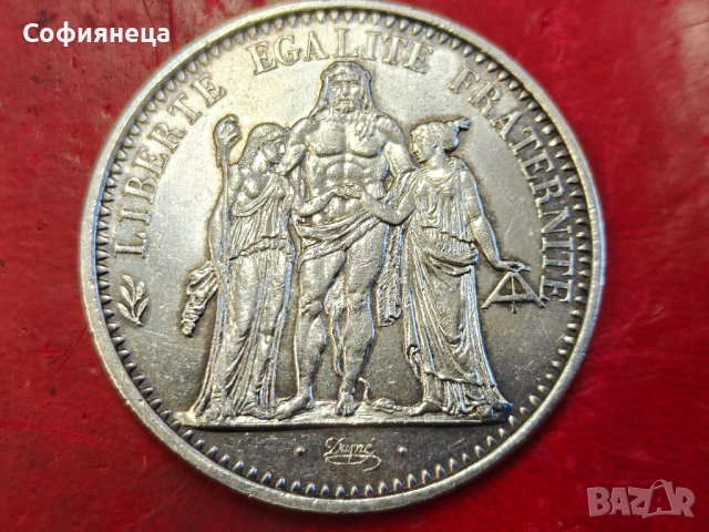 Франция 10 франка 1967 сребърна монета, снимка 2 - Нумизматика и бонистика - 53647493